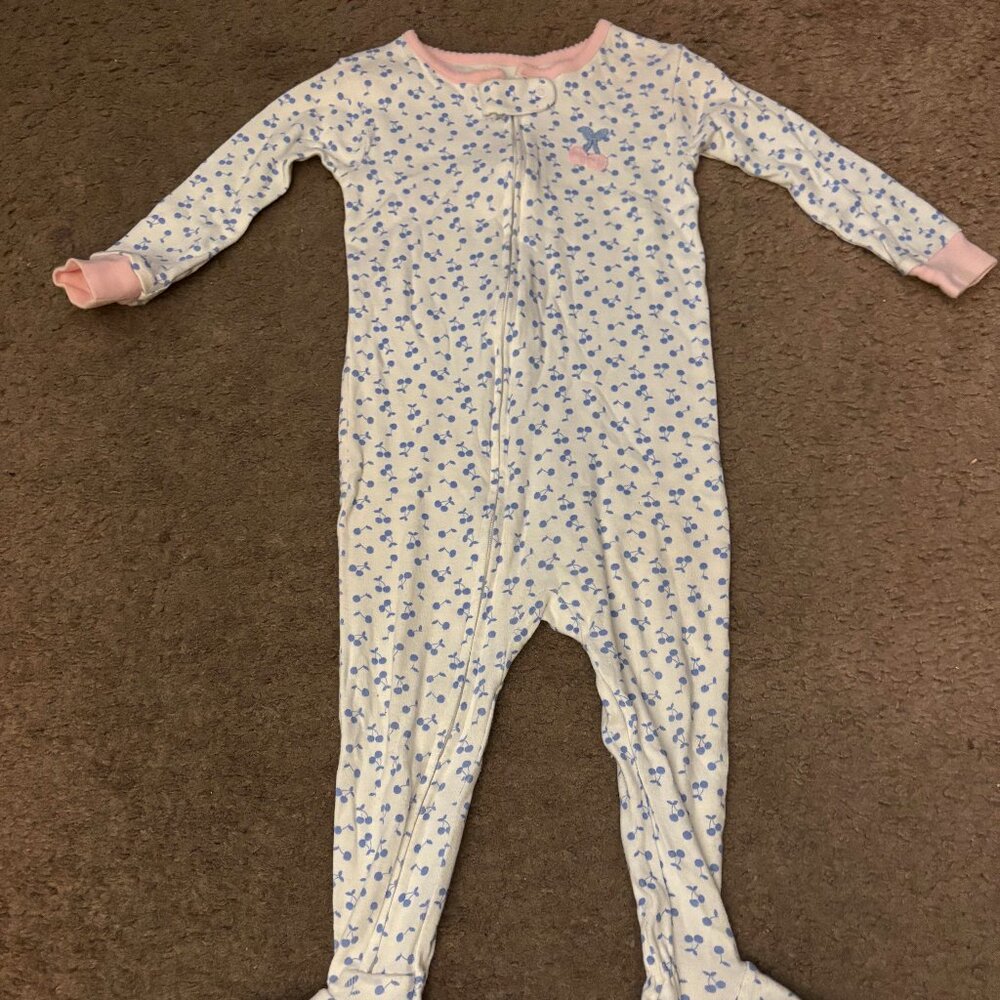 Carter's Cherry Footed Onesie Size 18 months
